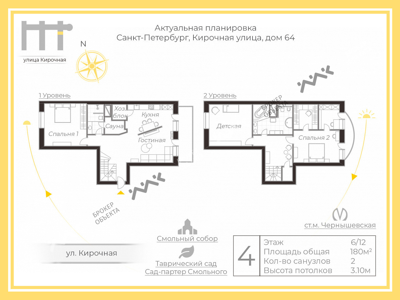 4 комн. кв. 180 m2 6/12 этаж Кирочная ул., д.64 Купить по цене 59900000 ₽